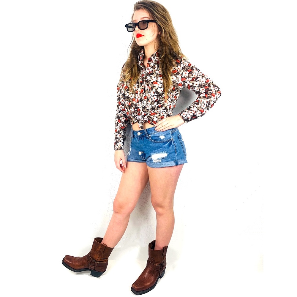 50% OFF Vintage 70’s Floral Flare Collar Shirt - Picture 4 of 8